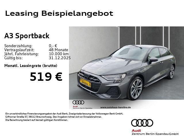 Grau Gebraucht 2025 Audi A3 Sportback e-tron S-Line Kleinwagen | 40.666 € - Bild 1/4
