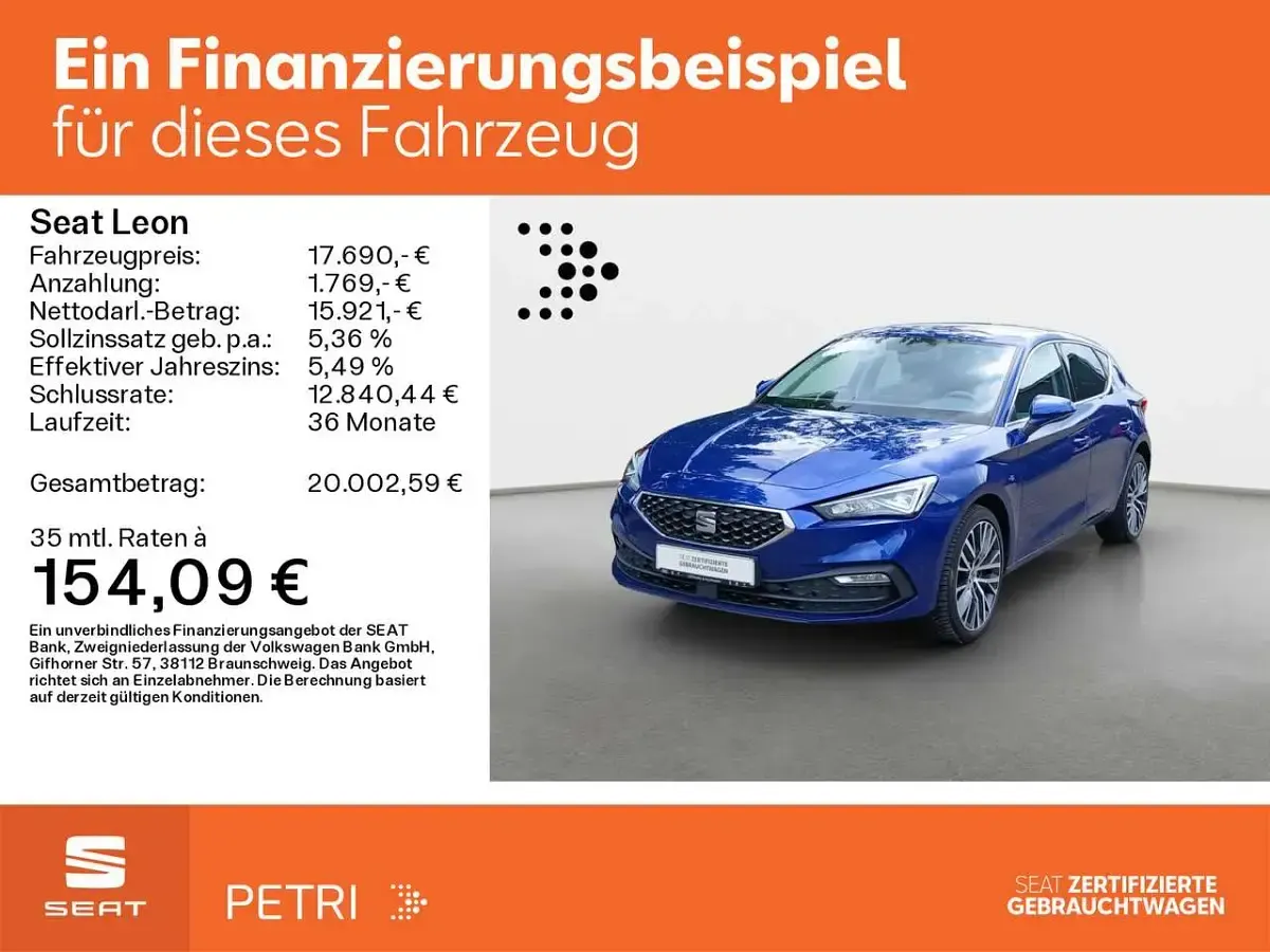 Gebraucht Seat Leon XCELLENCE 131 PS (96 kW) 2021 Blau Limousine