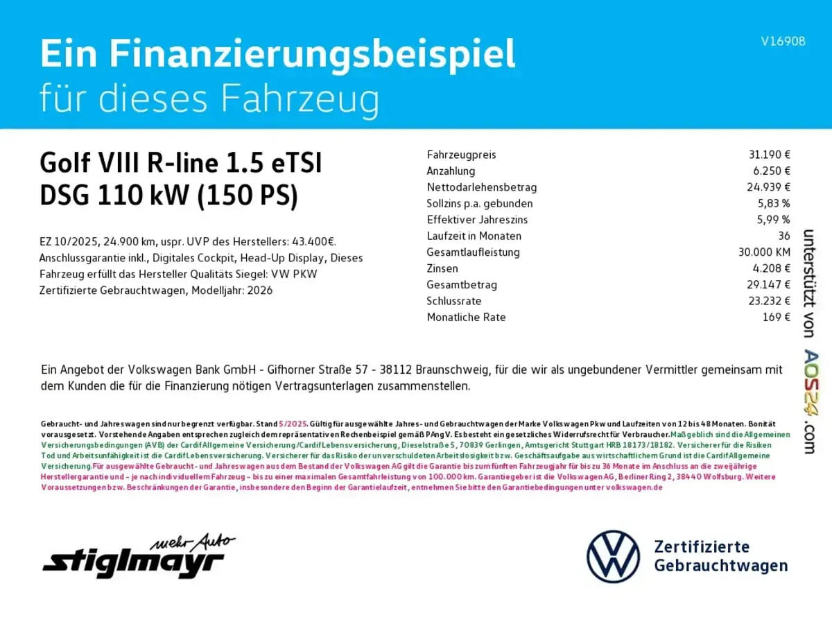 Gebraucht VW Golf VIII R-line 150 PS (110 kW) 2025 Mondsteingrau Limousine