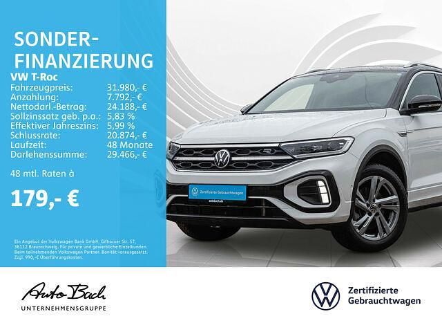 Weiß (pure white schwarz) Gebraucht 2024 VW T-Roc R-line SUV | 31.980 € (Fairer Preis) - Bild 1/2