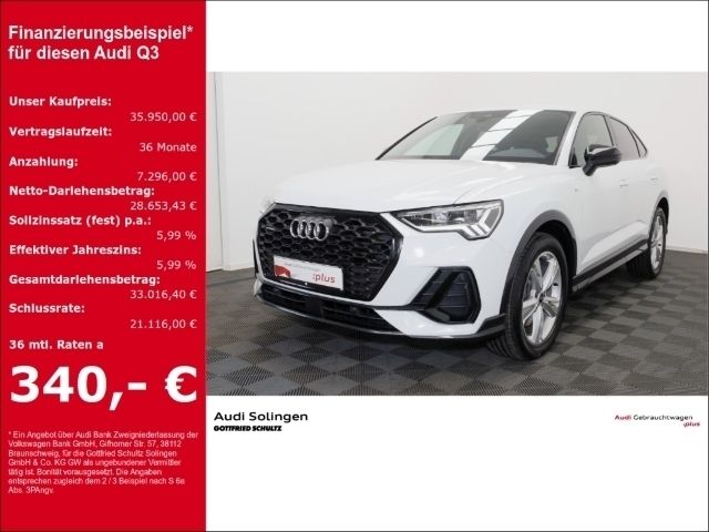 Gletscherweiß metallic Gebraucht 2023 Audi Q3 Sportback S-Line SUV | 35.950 € (Superpreis) - Bild 1/3