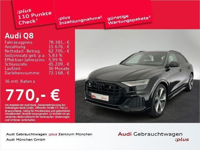 Mythosschwarz metallic Gebraucht 2023 Audi Q8 S-Line SUV | 78.381 € (Fairer Preis) - Bild 1/2