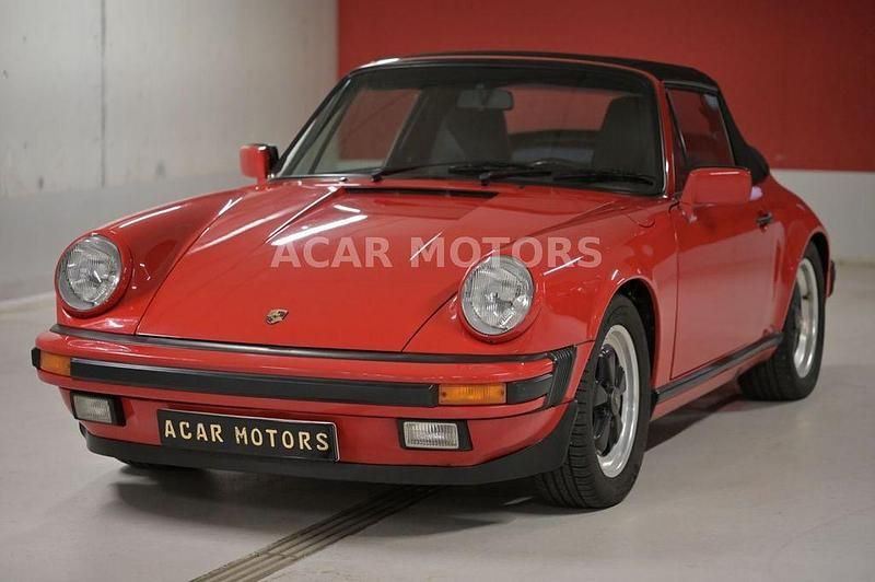 Rot Gebraucht 1988 Porsche 911 Carrera Cabriolet Cabrio | 79.990 € - Bild 1/4