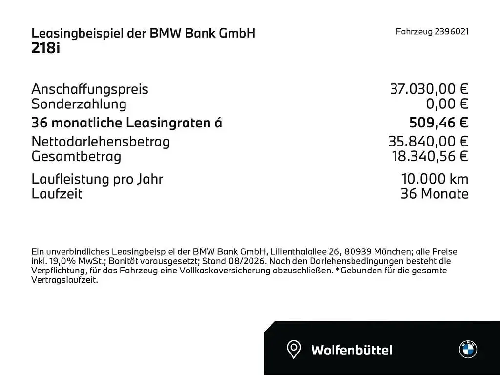 Neu BMW 218 Comfort Edition 136 PS (100 kW) 2025 Black sapphire (schwarz) Van / Kleinbus