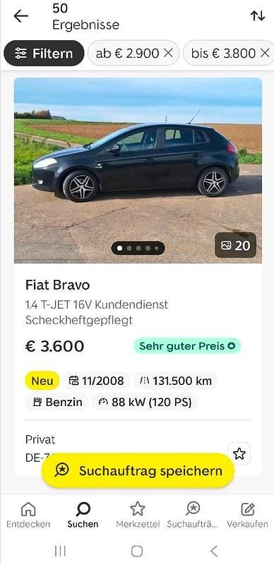 Gebraucht Fiat Bravo 120 PS (88 kW) 2008 Kleinwagen