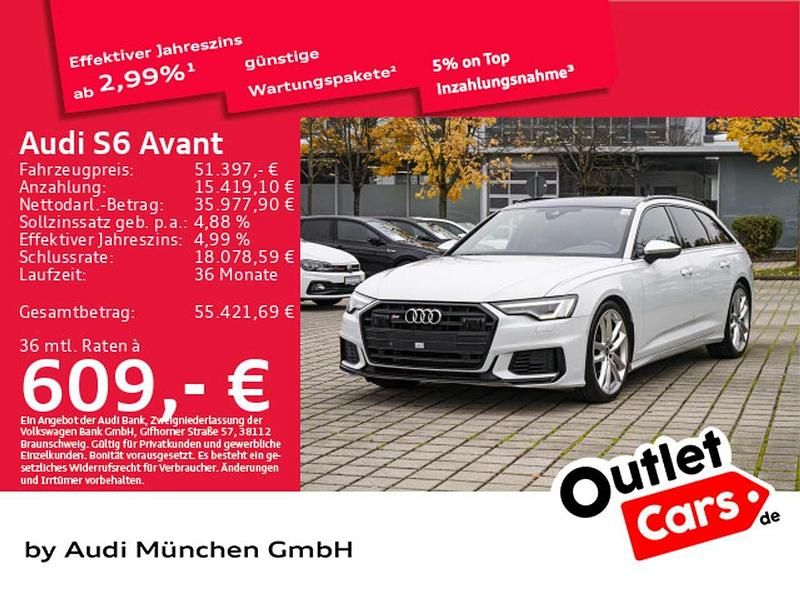 Gletscherweiß metallic Gebraucht 2023 Audi S6 Ambiente Kombi | 51.397 € (Guter Preis) - Bild 1/1