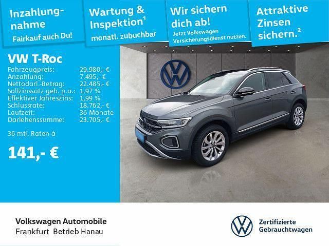 Indiumgrau metallic/schwarz Gebraucht 2024 VW T-Roc Style SUV | 29.980 € (Fairer Preis) - Bild 1/4