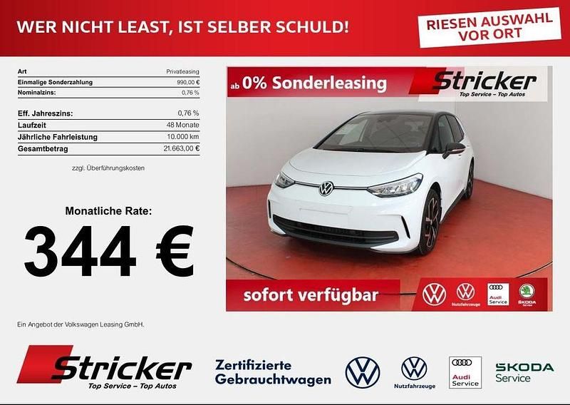 Neu VW ID.3 Pro 150 kW (204 PS) 2025 Gletscherweiß metallic / schw Kleinwagen