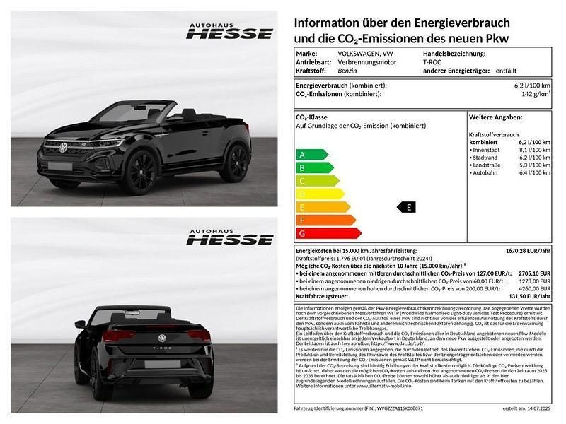 Schwarz Neu 2025 VW T-Roc Cabriolet Goal Cabrio | 47.310 € - Bild 1/4