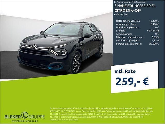 Perlaneraschwarz Gebraucht 2021 Citroën e-C4 Feel Limousine | 19.890 € (Fairer Preis) - Bild 1/3