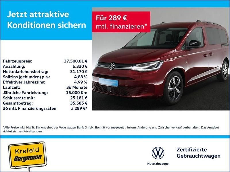 Rot / fortanarot Neu 2025 VW Caddy Maxi Style Van / Kleinbus | 37.500 € (Guter Preis) - Bild 1/3