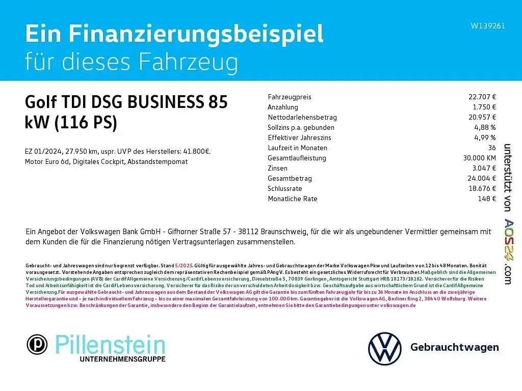 Gebraucht VW Golf VIII Business 116 PS (85 kW) 2024 Silber Limousine