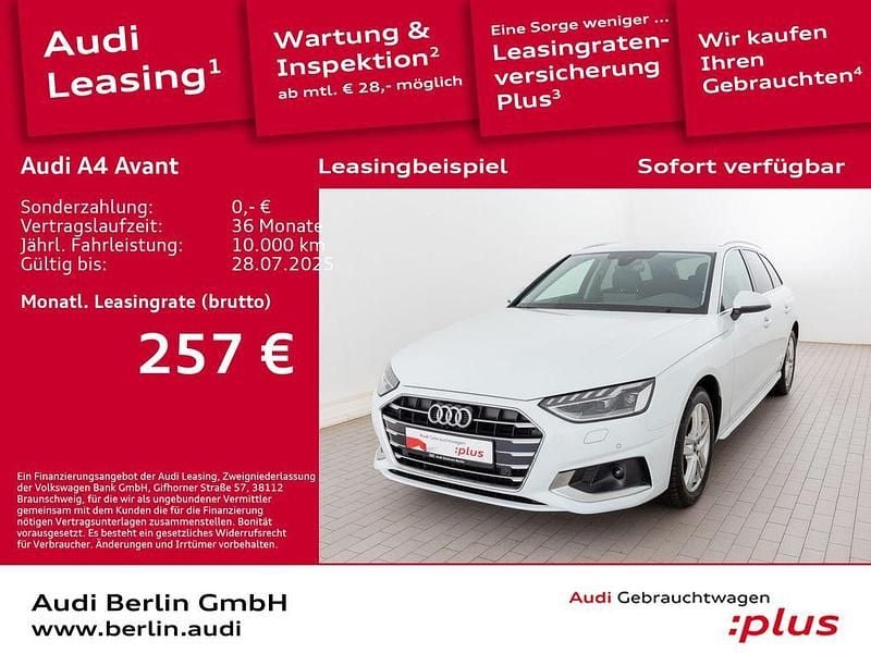 Gletscherweiß metallic Gebraucht 2024 Audi A4 Advanced Plus Kombi | 42.900 € - Bild 1/3