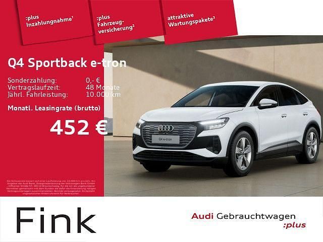 Weiß (gletscherweiß metallic) Gebraucht 2025 Audi Q4 Sportback e-tron Comfort SUV | 44.450 € (Fairer Preis) - Bild 1/4