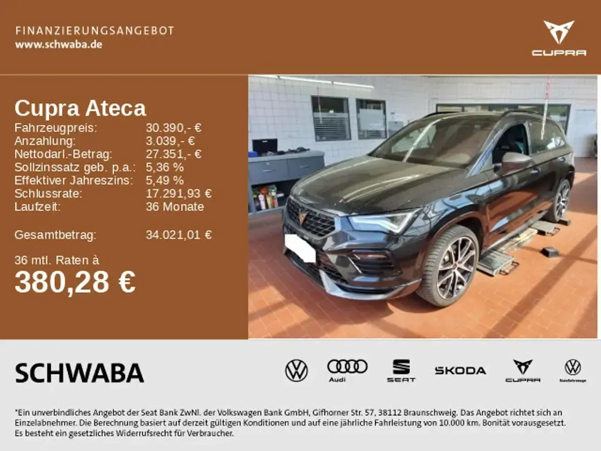 Gebraucht Cupra Ateca 300 PS (220 kW) 2023 Magic schwarz metallic SUV