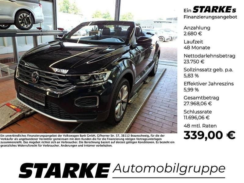Deep black perleffekt Gebraucht 2021 VW T-Roc Cabriolet Style Cabrio | 26.430 € (Fairer Preis) - Bild 1/4