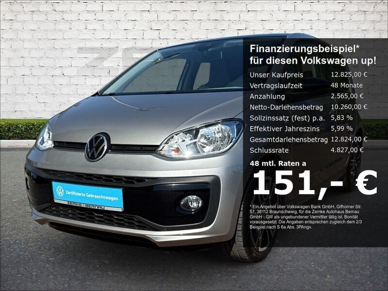 Silber Gebraucht 2021 VW up! R-line Kleinwagen | 12.825 € (Fairer Preis) - Bild 1/4