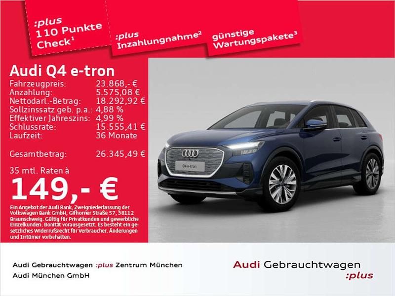 Navarrablau metallic Gebraucht 2022 Audi Q4 e-tron Advanced SUV | 23.868 € (Guter Preis) - Bild 1/2