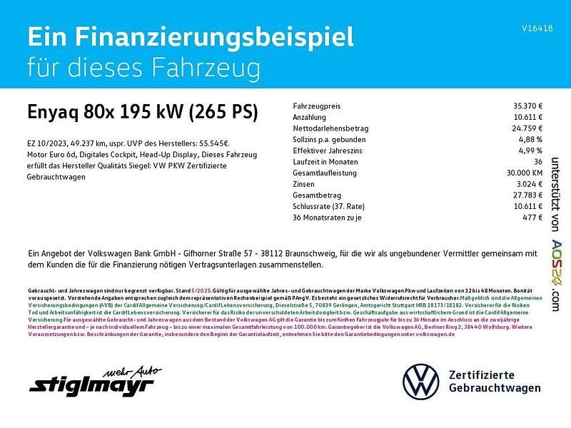 Gebraucht Skoda Enyaq iV 194 kW (265 PS) 2023 Graphitegrau metallic SUV