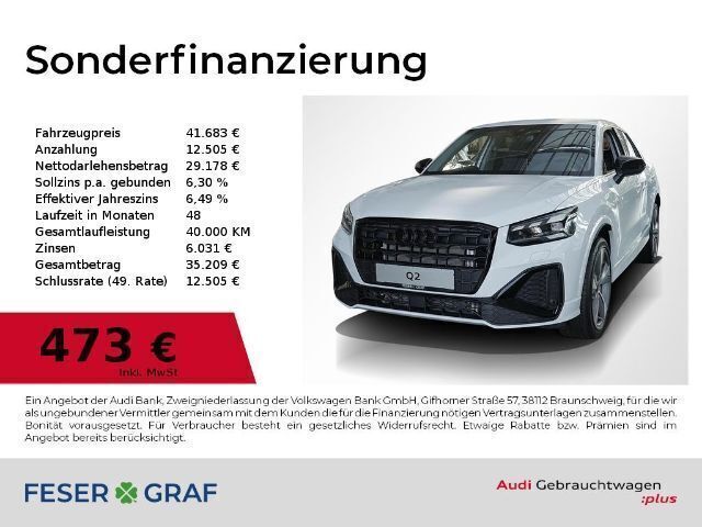 Gletscherweiß metallic Gebraucht 2024 Audi Q2 S-Line SUV | 37.887 € (Teuer) - Bild 1/4