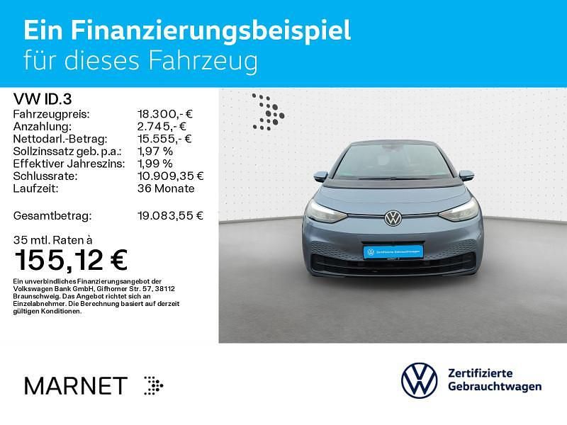 Gebraucht VW ID.3 Pure 110 kW (150 PS) 2022 Stonewashed blue metallic/schw Kleinwagen