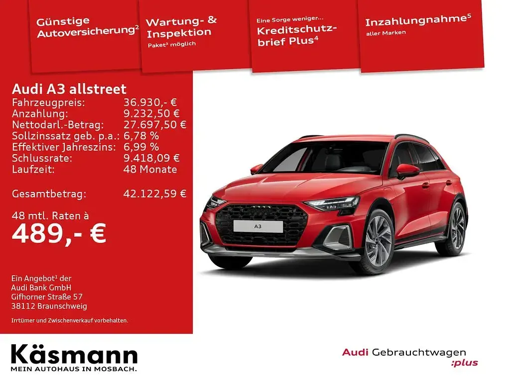 Gebraucht Audi A3 204 PS (150 kW) 2025 Progressivrot metallic Limousine