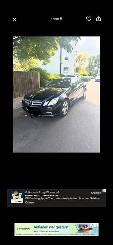 Schwarz Gebraucht 2010 Mercedes E350 Coupé | 8.000 € (Guter Preis) - Bild 1/4
