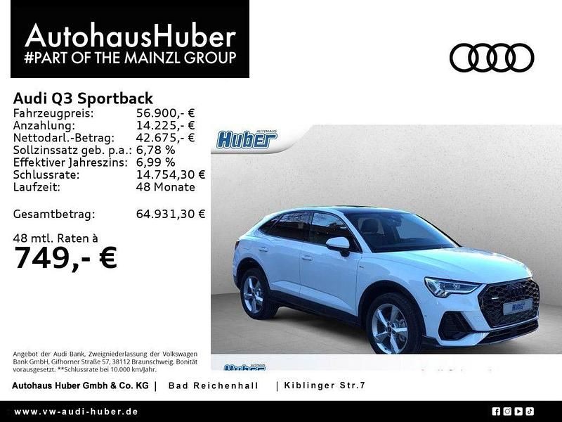 Gletscherweiß Gebraucht 2024 Audi Q3 Sportback S-Line SUV | 49.699 € (Etwas zu teuer) - Bild 1/4