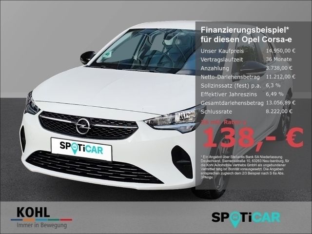 Weiß Gebraucht 2021 Opel Corsa-e Edition Kleinwagen | 14.950 € (Guter Preis) - Bild 1/4