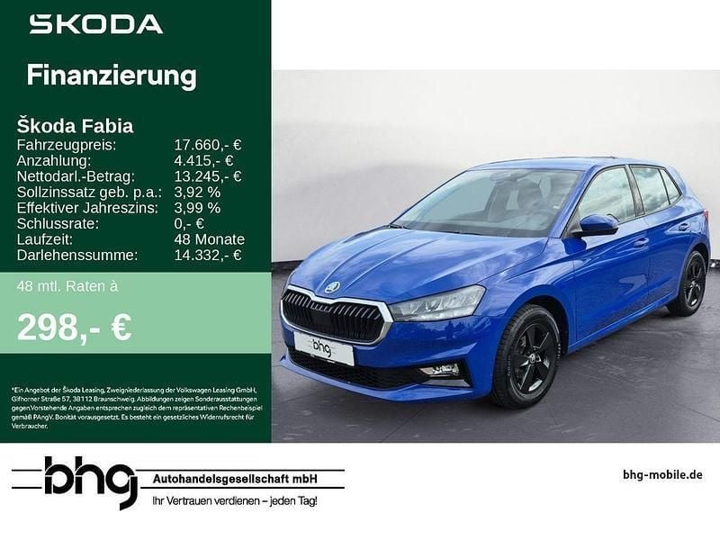 Blau Gebraucht 2024 Skoda Fabia Selection Limousine | 17.660 € (Fairer Preis) - Bild 1/4