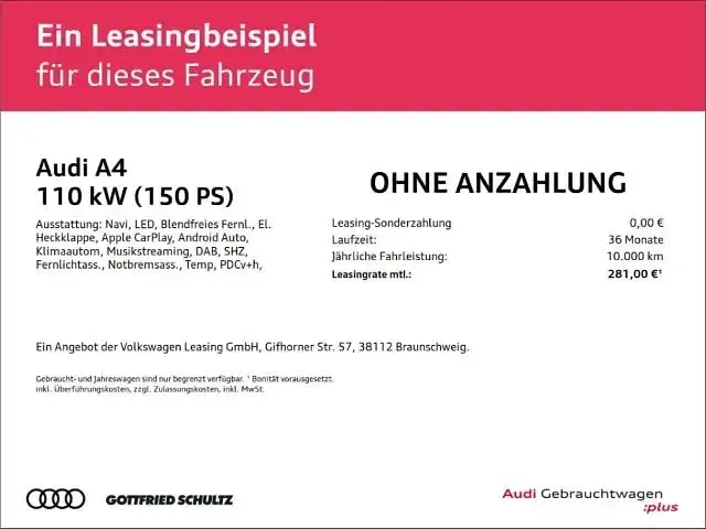 Gebraucht Audi A4 Business 150 PS (110 kW) 2022 Schwarz Kombi