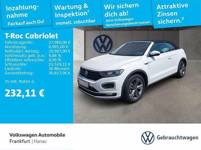 Pure white schwarz Gebraucht 2022 VW T-Roc Cabriolet R-line Cabrio | 27.980 € (Guter Preis) - Bild 1/4