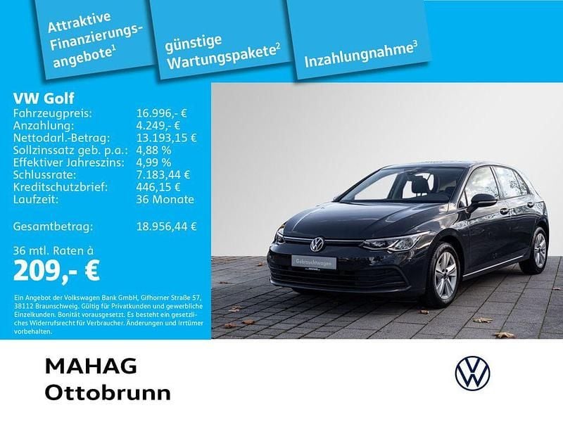 Grau Gebraucht 2022 VW Golf Life Limousine | 16.996 € (Superpreis) - Bild 1/2