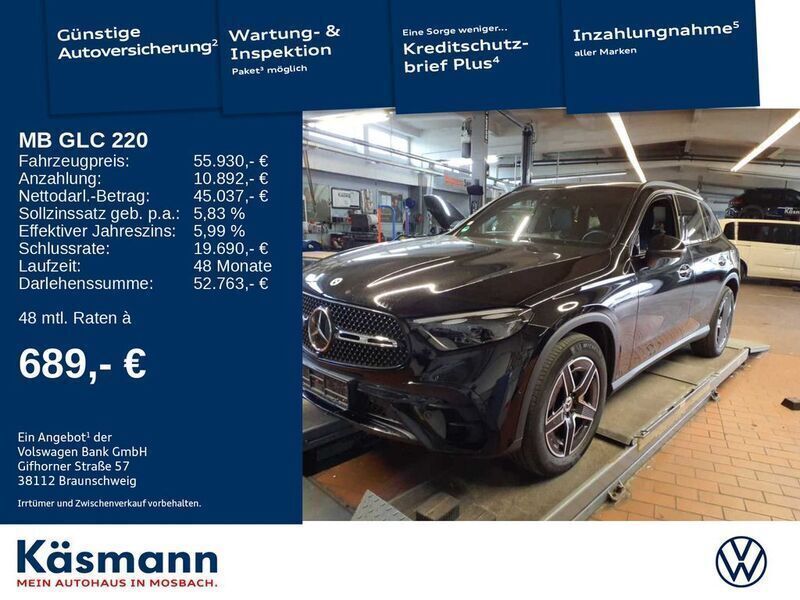 Schwarz uni lackierung Gebraucht 2023 Mercedes GLC220 AMG line SUV | 55.930 € (Etwas zu teuer) - Bild 1/4