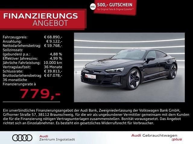 Schwarz metallic Gebraucht 2022 Audi RS e-tron GT Ambiente Limousine | 76.980 € (Superpreis) - Bild 1/2