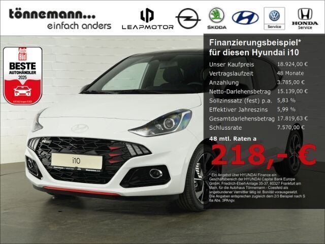 Weiss Neu 2025 Hyundai i10 N Line Kleinwagen | 19.324 € (Fairer Preis) - Bild 1/3