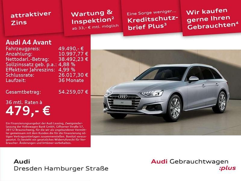 Silber Gebraucht 2024 Audi A4 Advanced Plus Kombi | 49.490 € - Bild 1/3