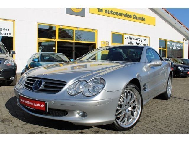 Silber metallic Gebraucht 2002 Mercedes SL500 Cabrio | 17.900 € - Bild 1/4