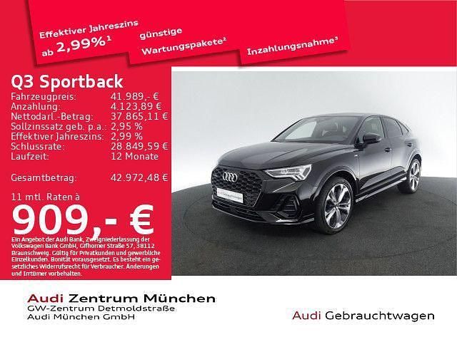 Mythosschwarz metallic Gebraucht 2022 Audi Q3 Sportback S-Line SUV | 41.989 € (Etwas zu teuer) - Bild 1/2