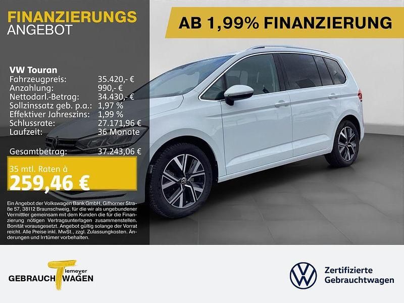 Weiß Gebraucht 2024 VW Touran Highline Van / Kleinbus | 35.420 € (Fairer Preis) - Bild 1/4