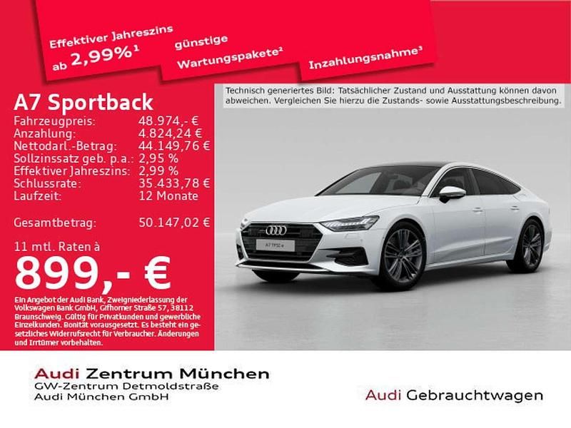 Gletscherweiß metallic Gebraucht 2023 Audi A7 Kleinwagen | 48.974 € (Fairer Preis) - Bild 1/2