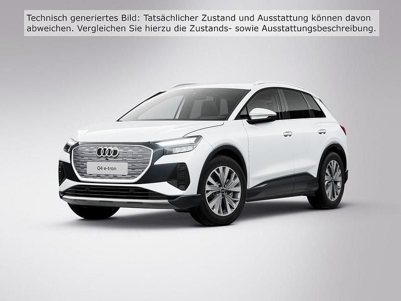 Gletscherweiß metallic (metallic) Gebraucht 2022 Audi Q4 e-tron Ambiente SUV | 28.980 € (Superpreis) - Bild 1/4