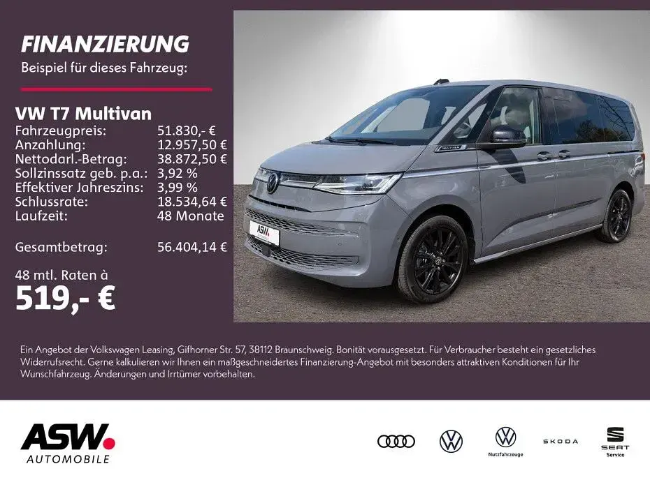 Usado VW Multivan Style 150 HP (110 kW) 2023 Cinzento Monovolume