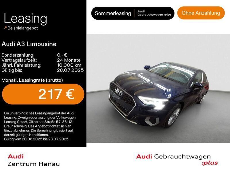 Navarrablau metallic Neu 2025 Audi A3 Advanced Limousine | 31.379 € (Superpreis) - Bild 1/4