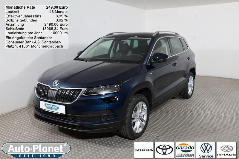 Lavablau metallic (metallic) Gebraucht 2021 Skoda Karoq Drive SUV | 22.490 € (Fairer Preis) - Bild 1/4