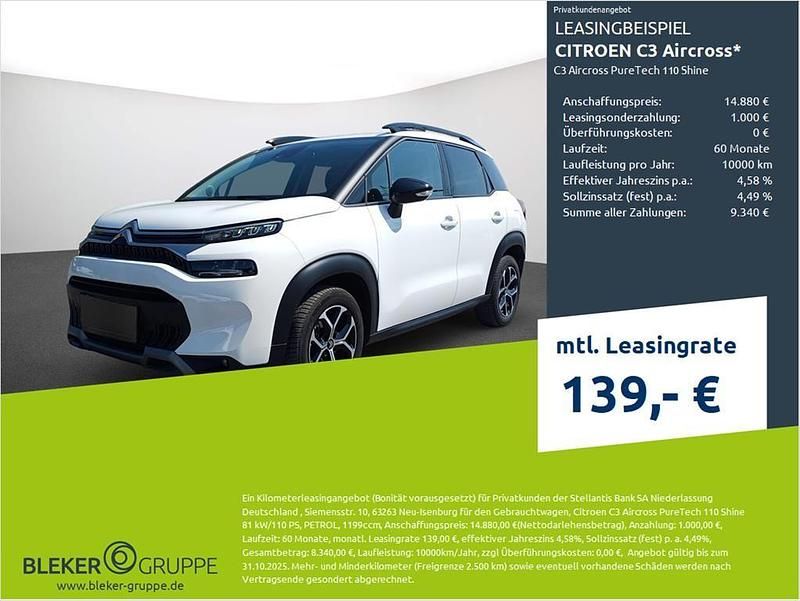 Polar weiß Gebraucht 2023 Citroën C3 Aircross PureTech SUV | 14.880 € (Guter Preis) - Bild 1/3