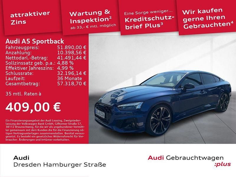 Ascariblau metallic Gebraucht 2025 Audi A5 Sportback Business Limousine | 57.990 € - Bild 1/3