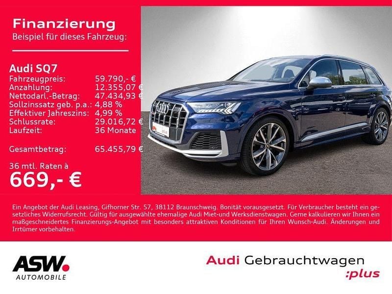 Navarrablau metallic Gebraucht 2022 Audi SQ7 Ambiente SUV | 59.790 € (Guter Preis) - Bild 1/4