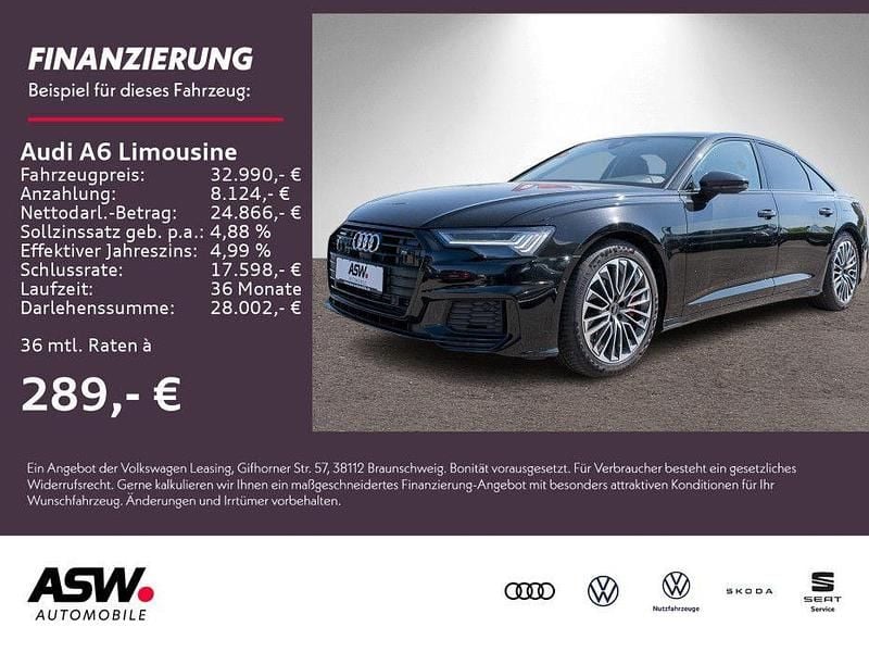Mythosschwarz metallic Gebraucht 2022 Audi A6 S-Line Limousine | 32.990 € - Bild 1/4