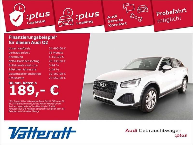 Gletscherweiß metallic Gebraucht 2024 Audi Q2 Advanced Plus SUV | 34.490 € (Fairer Preis) - Bild 1/4